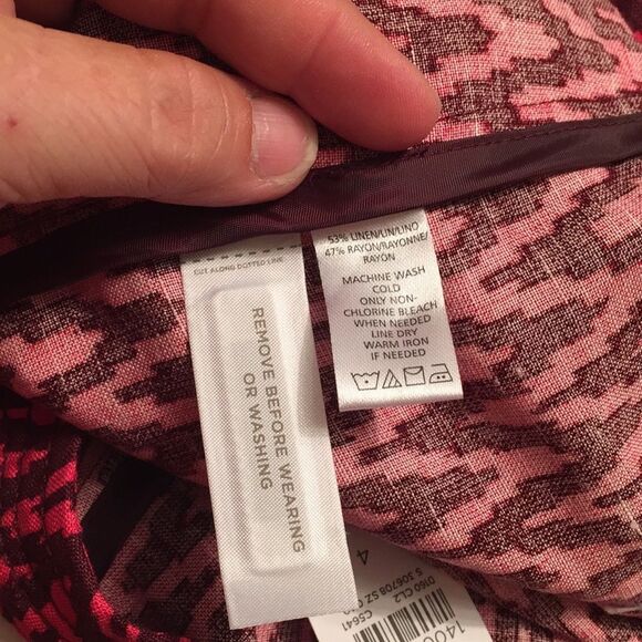 Ann Taylor Loft Aztec Print Linen Rayon Skirt Sz $ - Picture 8 of 8